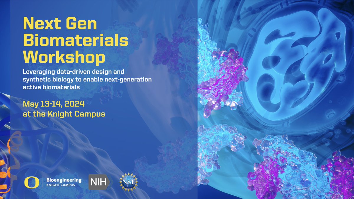 The #KnightCampusBioE will host 48 thought leaders from industry, academics, national labs & scientific publishing for a 2-day workshop on Next Generation Biomaterials funded through a new collaboration between the @NSF DMR and @NIBIBgov bit.ly/44FdqaD