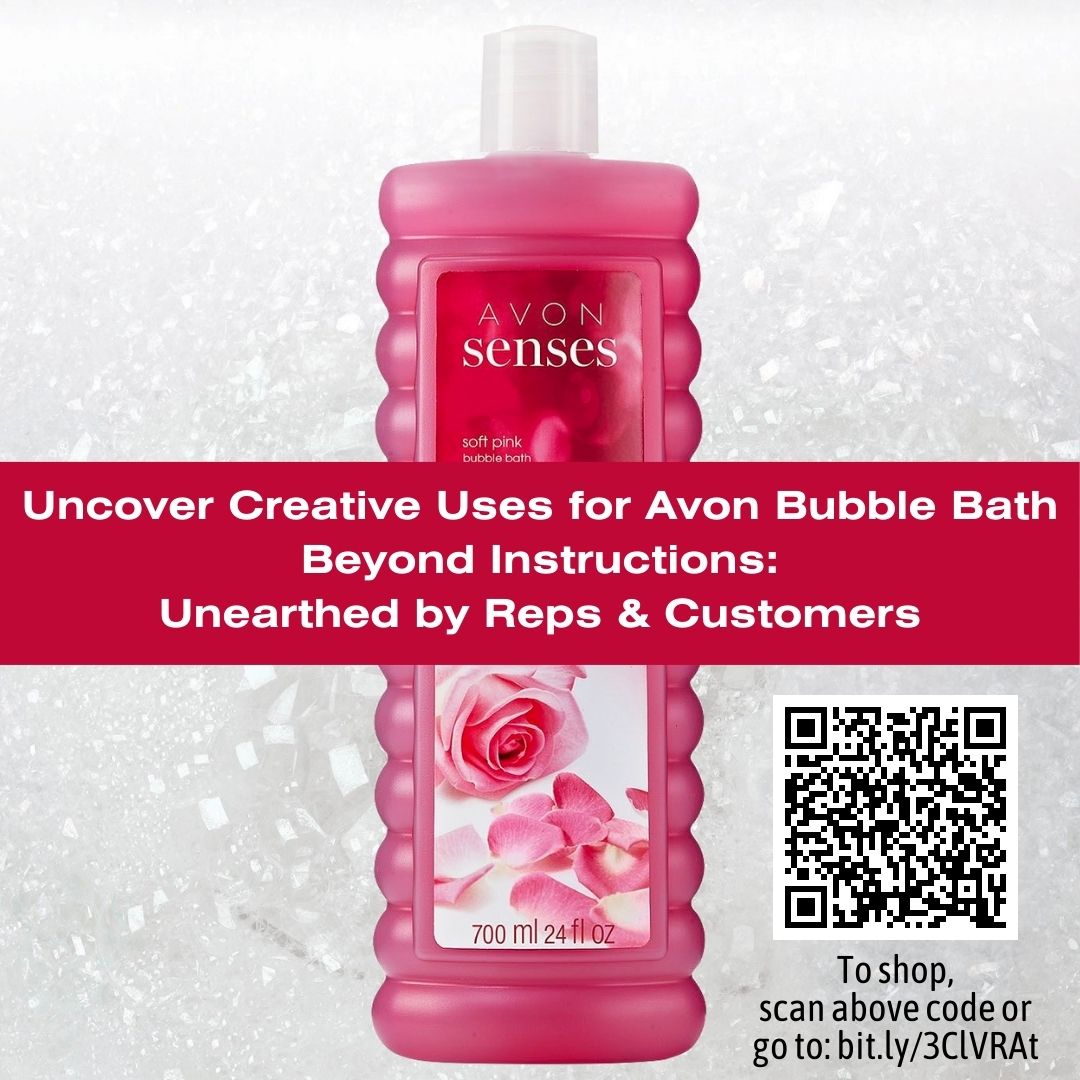 Discover the versatile uses of Avon #BubbleBath! 🛁✨ From all-purpose cleaner to more, find exciting possibilities beyond the instructions. Read more to explore the possibilities: bit.ly/3Bi5MpL. Not Avon-endorsed uses, try at your own risk.