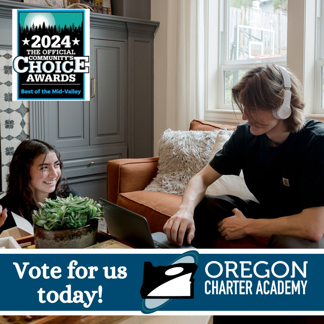 Vote today!

Go to statesmanjournal.gannettcontests.com/2024-Best-of-t…
Click “Education” and then “School - Charter”
Pick “Oregon Charter Academy” and click submit!

#oregoncharteracademy #bestcharterschool #bestpublicschool
