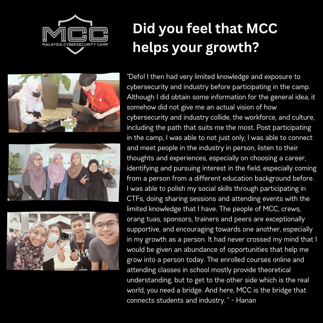 We shared our Pentester Bro previously, today let's see what our Pentester Sis said about MCC!