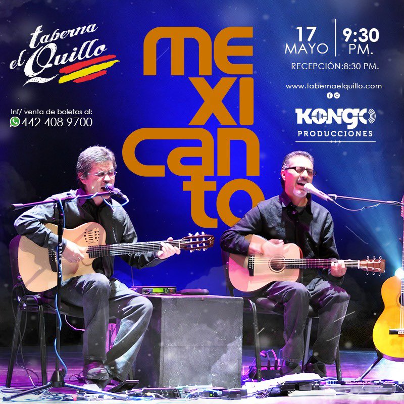 ¡¡Amigos de Querétaro!!… los esperamos en la Taberna el Quillo, para una gran noche de música y recuerdos… ¡ahí nos vemos!!

VIERNES 17 MAYO
9:30pm

BOLETOS ⤵️
📲 WhatsApp: 442 408 9700