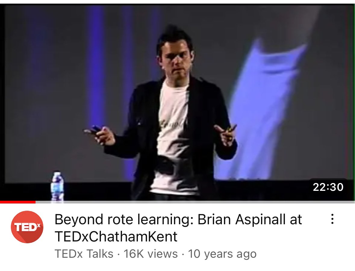 Time flies when you’re having fun! Can’t believe it’s been a decade! 😮🤯 Beyond rote learning: Brian Aspinall at TEDxChathamKent youtu.be/ErihrljQqBk?si… #HackTheClass🎥 #CodeBreaker📚