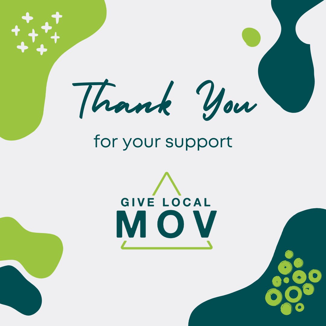 GiveLocalMOV's tweet image. 🌟 Huge thanks to everyone who supported #GiveLocalMOV! Your generosity and community spirit make a real difference!  Let's keep giving local and making an impact together!  We're double-checking all donations and matching funds. Stay tuned for the official results!