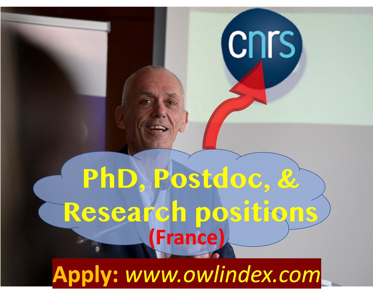 +200 PhD, Postdoc, & Research positions at CNRS (France): owlindex.com/oi/e9xoJQqs #owlindex #PhD #PhDposition #phdresearch #phdjobs #postdoc #postdocs #postdocposition #postdocpositions #postdocjobs #postdoctoral #Research #positions #francejobs #franceinfo @owlindex @CNRS