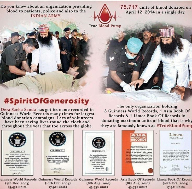 Let us also become Blood Donors and selfless blood donation for the people suffering from Thalassemia, so that they too remain healthy. Like the 160th humanitarian work run by Ram Rahim ji is to help the people suffering from Thalassemia. #WorldThalassemiaDay