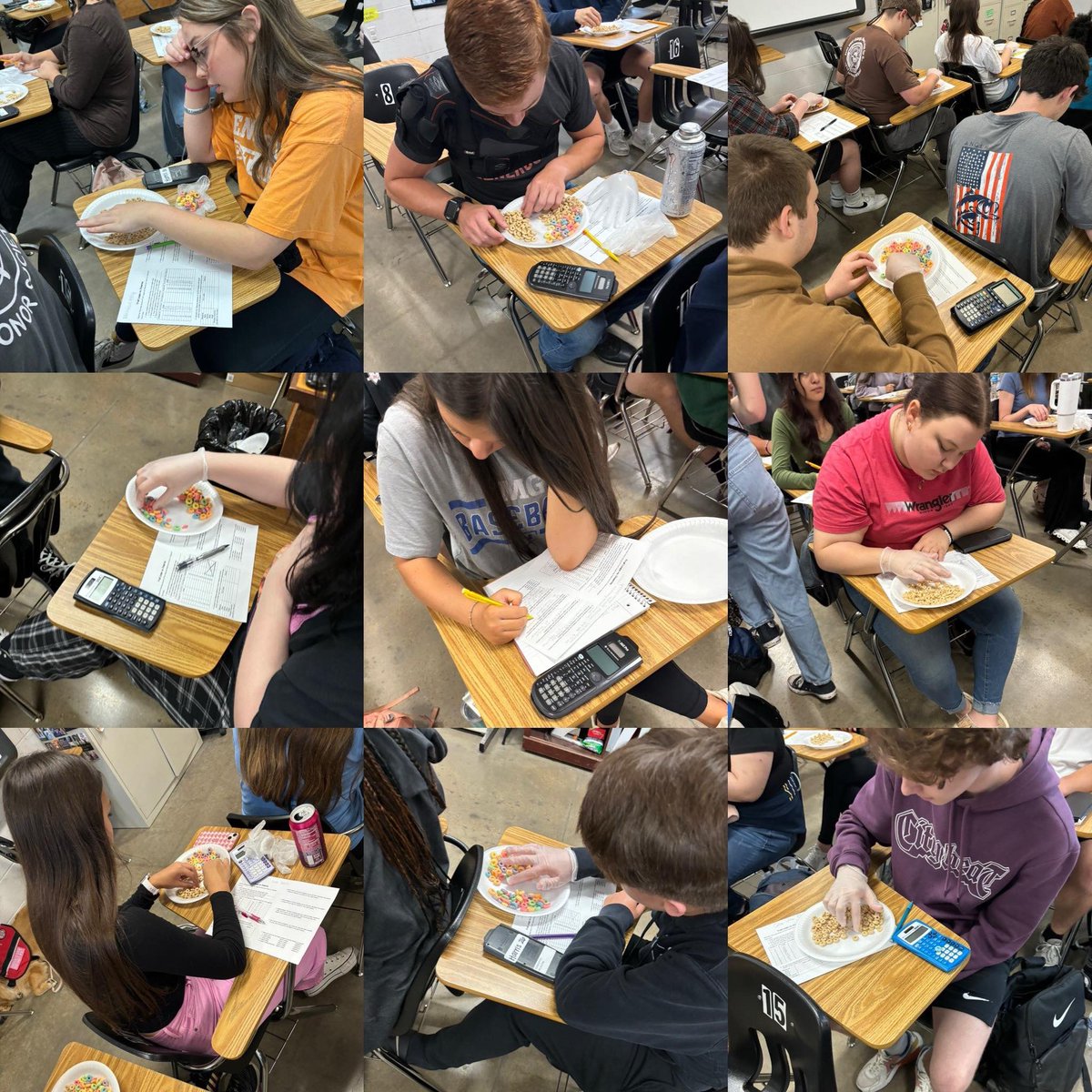 Mrs. Harris’s honors Algebra 2 students are diving into data deliciously by crunching numbers with cereal statistics! #allcardinalsalways #bestyearever