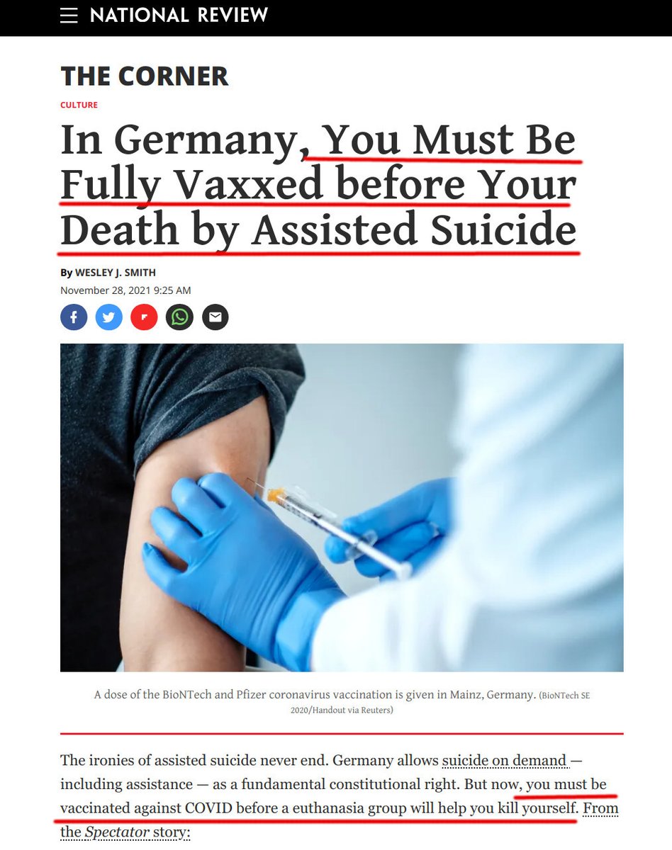 Let's say, HYPOTHETICALLY, that you would be considering medically assisted suucide. If you were absolutely required to get the Covid vaccine -- before your assisted death - would you get vaccinated?