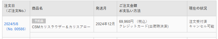 CSMカリスラウザー”＆カリスアロー”を予約した。
この値段で最近のCSMみたいに不良品やらなんやら問題起きたら暴れるぞ？大丈夫だよな？？