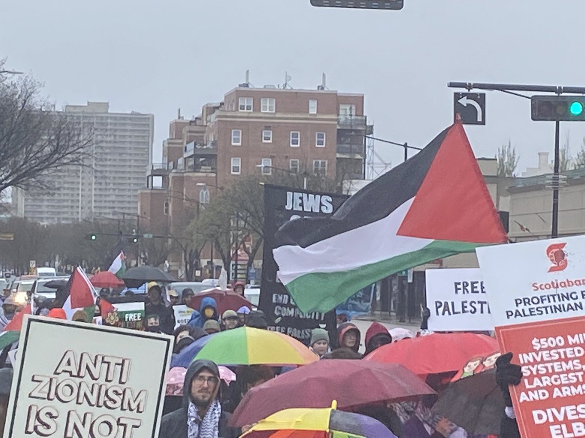 karam_gamel's tweet photo. Thousands marched in Edmonton #YEG today against Canada’s complicity role in #GazaGenocide, Against Israeli Occupation committing Genocide and Massacres in Gaza and #Rafah with Palestinians no food, no Water no electricity tonight. 

#1WorldAgainstOccupation
#HandsOffRafah https://t.co/VpkRVE7sls