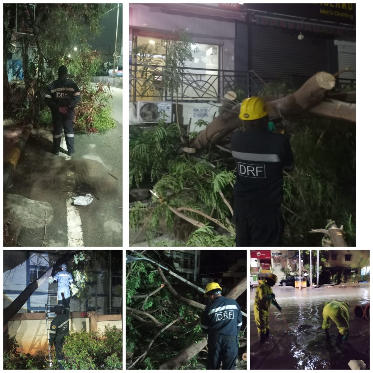The DRF teams have cleared catch pits and fallen trees in various places in the city. Citizens may dial 040-21111111 or 9000113667 for GHMC-DRF assistance. @gadwalvijayainc @CommissionrGHMC @GHMCOnline
