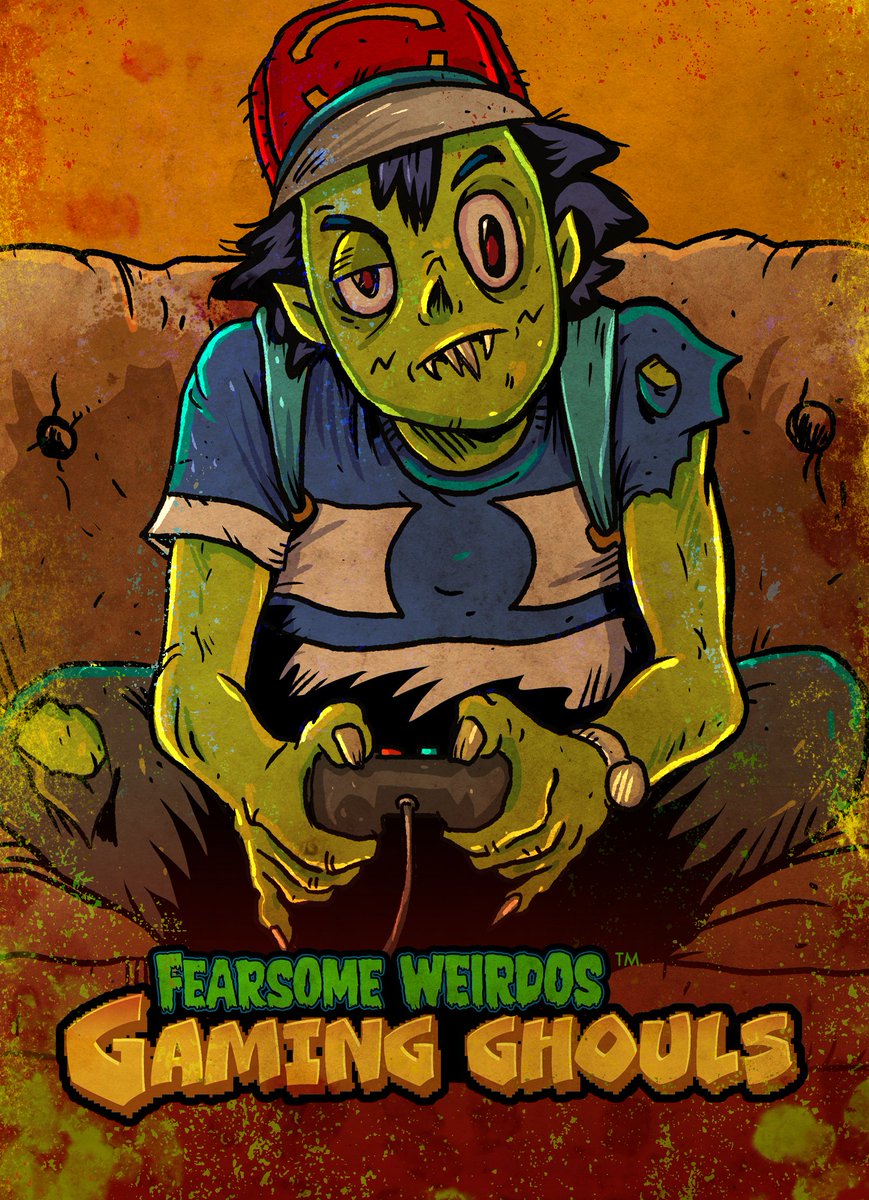 Putting the final touches on Gaming Ghouls! #monster #artwork #design #illustration #weirdos #tradingcard