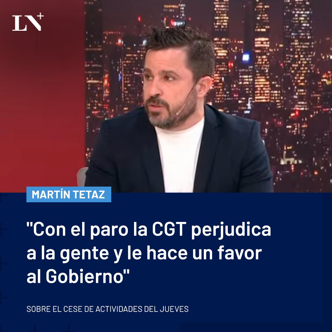🔷 El diputado nacional de la UCR Martín Tetaz criticó a la CGT por la convocatoria al paro general y agregó 'no lo entiendo'.

👉 En #ElDiarioDeLeuco por LN+.