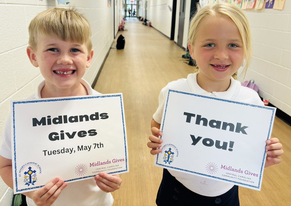 Thank you to everyone who has donated so far during #MidlandsGives! With your help we have already raised over $63,000. If you have not donated yet, there is still time ⏰ Midlands Gives ends tonight at 11:59pm
Help us #ClosetheGap!

midlandsgives.org/StPetersCathol…

#WeLoveStPeters