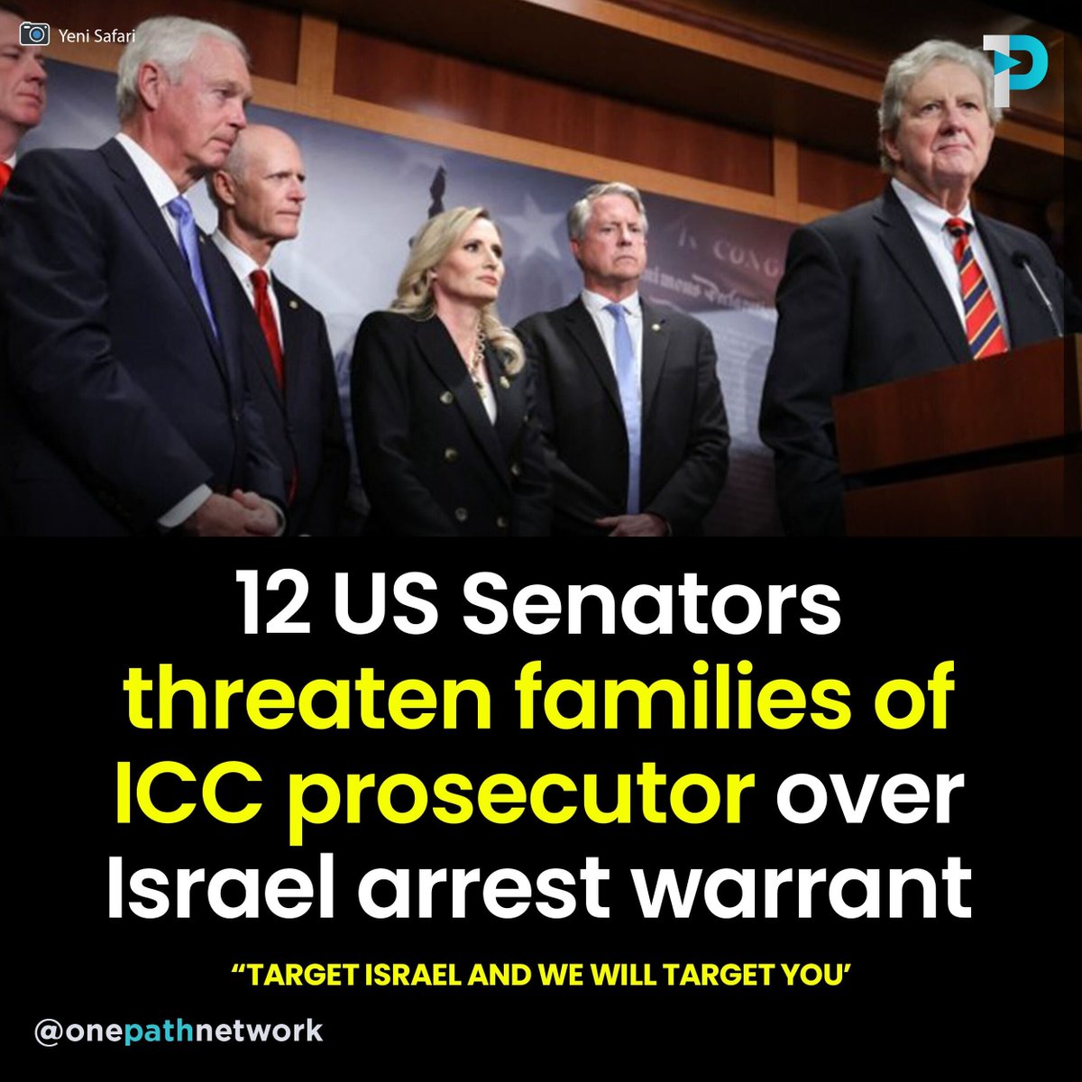 🇮🇱🇺🇸 The Zionist Mafia threaten ICC Prosecutor 

“You have been warned”

How much do these US senators receive from the Pro-Israel Lobby?

📌Mitch Mcconnell - $1,945,160
📌Ted Cruz - $1,509,359
📌Macro Rubio - $1,013,563
📌Tom Cotton - $237,077
📌Marsha Blackburn - $328,148…