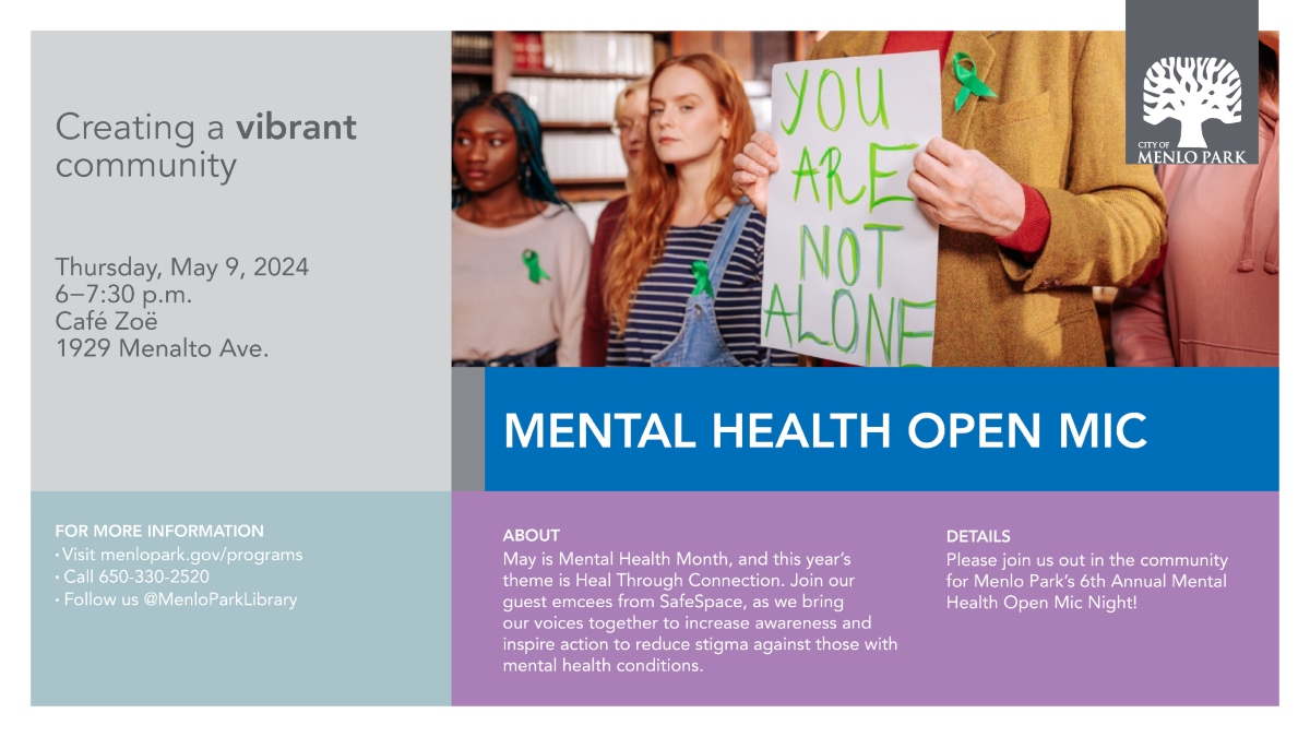 May is Mental Health Month! Join us Thursday, May 9 for a Mental Health Open Mic at CAFE Zoë. Whether in sharing experience, music, storytelling, readings, or poetry, join us in a safe space where you can share your own words, or listen to those of others.bit.ly/3URf6uc