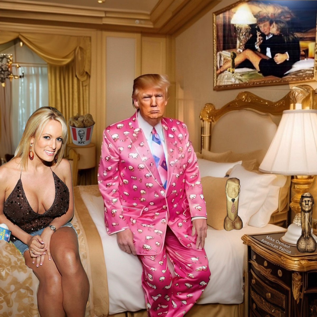 Stormy Daniels says Donald J. Trump was wearing 'satin pajamas' when they met at hotel suite. Here’s the allege photo of when they met. #Pajamas #Stormy #StormyDaniels #IvankaTrump #GagOrder #NewsUpdate #SleepyDon #Woke #CantBuyMeLove #KarenMcDougal #JudgeMerchan #HushMoneyTrial