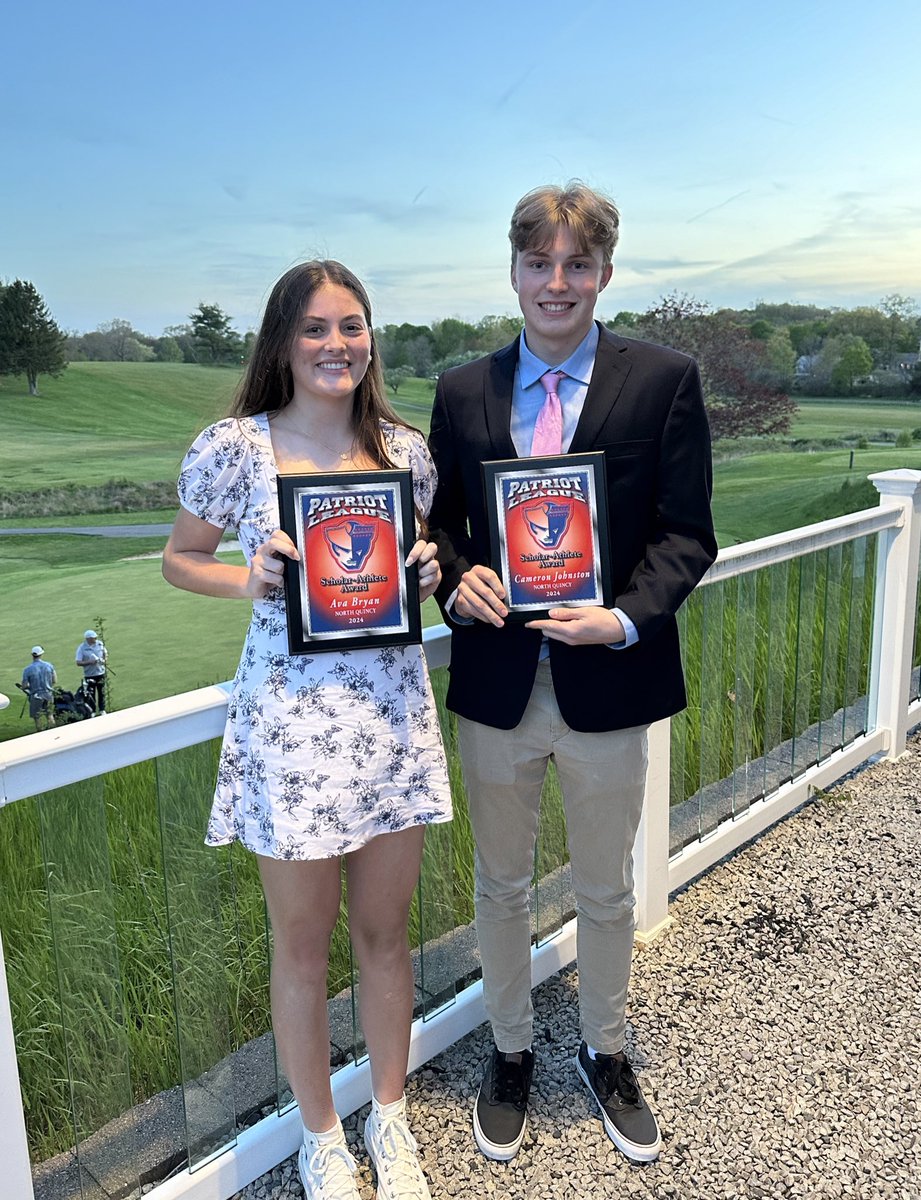 NQRaiders's tweet photo. Congratulations to our Patriot League Scholar Athletes of the year from North Quincy HS - Ava Bryan &amp; Cameron Johnston!! https://t.co/FmM9AZYmSU