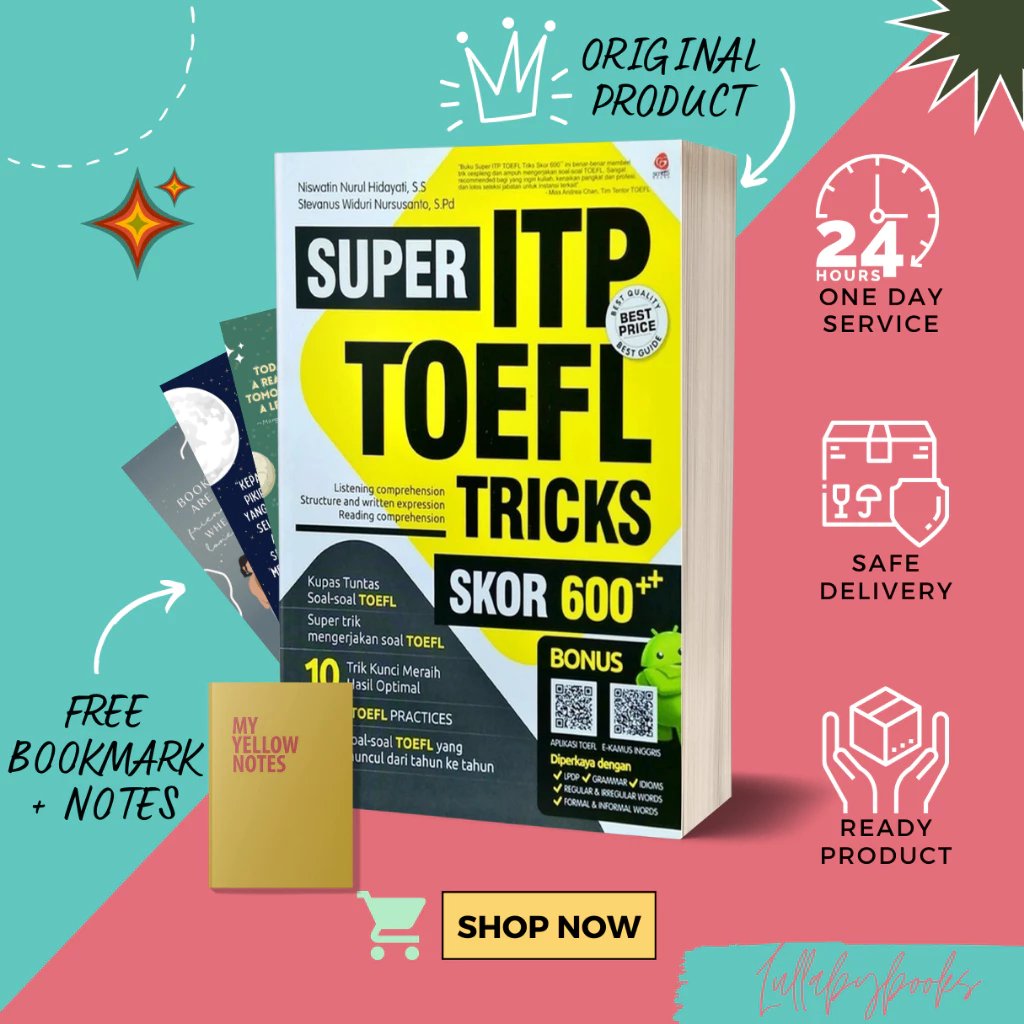 cheerfullbreeze's tweet photo. Buku Super ITP TOEFL Tricks Skor 600++ Scritto Free Bookmark
⭐️5
🏷️Rp135.000
🖇️ https://t.co/X0dadtGJ2C https://t.co/O7UhYZnVok