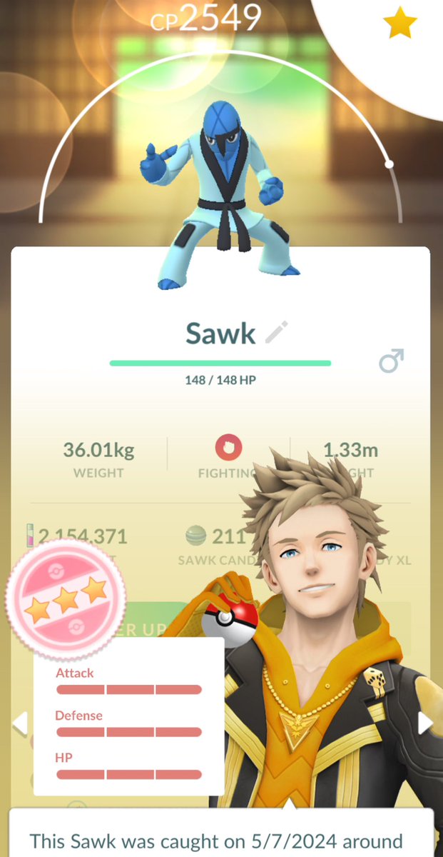 HelenOakes3's tweet image. Yeah!!  This awesome find today!  #Hundo number 115! Special because Sawk is not in our region normally! #RivalsWeek #PokemonGo  #PokemonGOfriends @PokemonGoApp