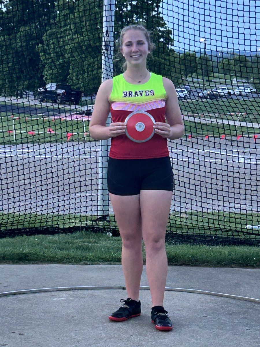 With a throw of 115-0, Maggie Wilson repeats as Mid State League Discus Champion!