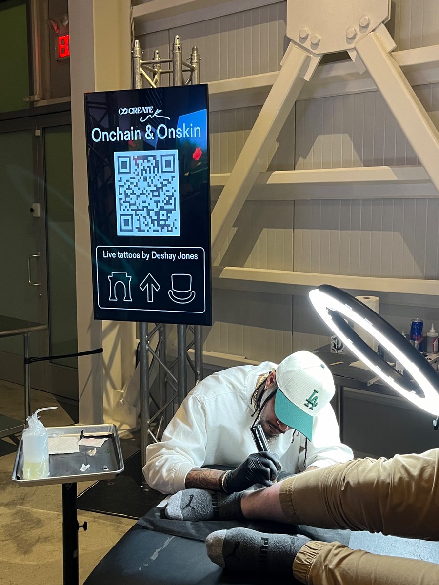 I’ve been to a lot of web3 conferences and events. By far the most bullish thing I’ve seen so far was this “onchain & onskin” live tattoo artist at FarCon. Notice the only choices of tattoos… saw at least 3 people take the artist up for a permanent logo on their skin