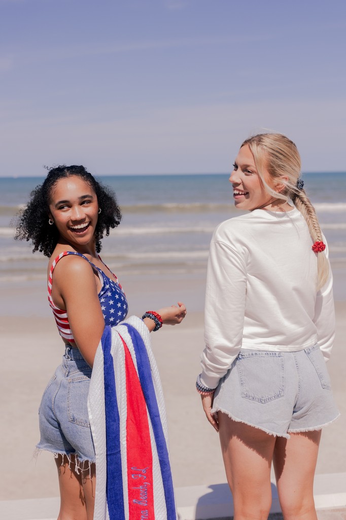 Red, white, and beautifully you! ❤️🤍💙⁠ ⁠ Our Americana Collection is here to celebrate the land of the free and the home of the stylish. Explore our range of hair ties, clips, and silk scrunchies today! 🇺🇸