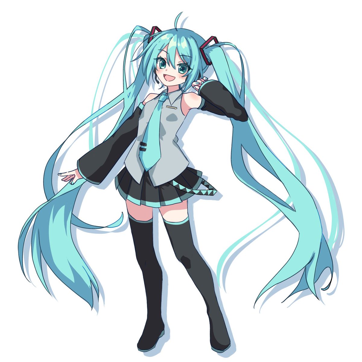 初音ミク 「立ち絵描く練習」|シンプルピカピカうんこ丸のイラスト