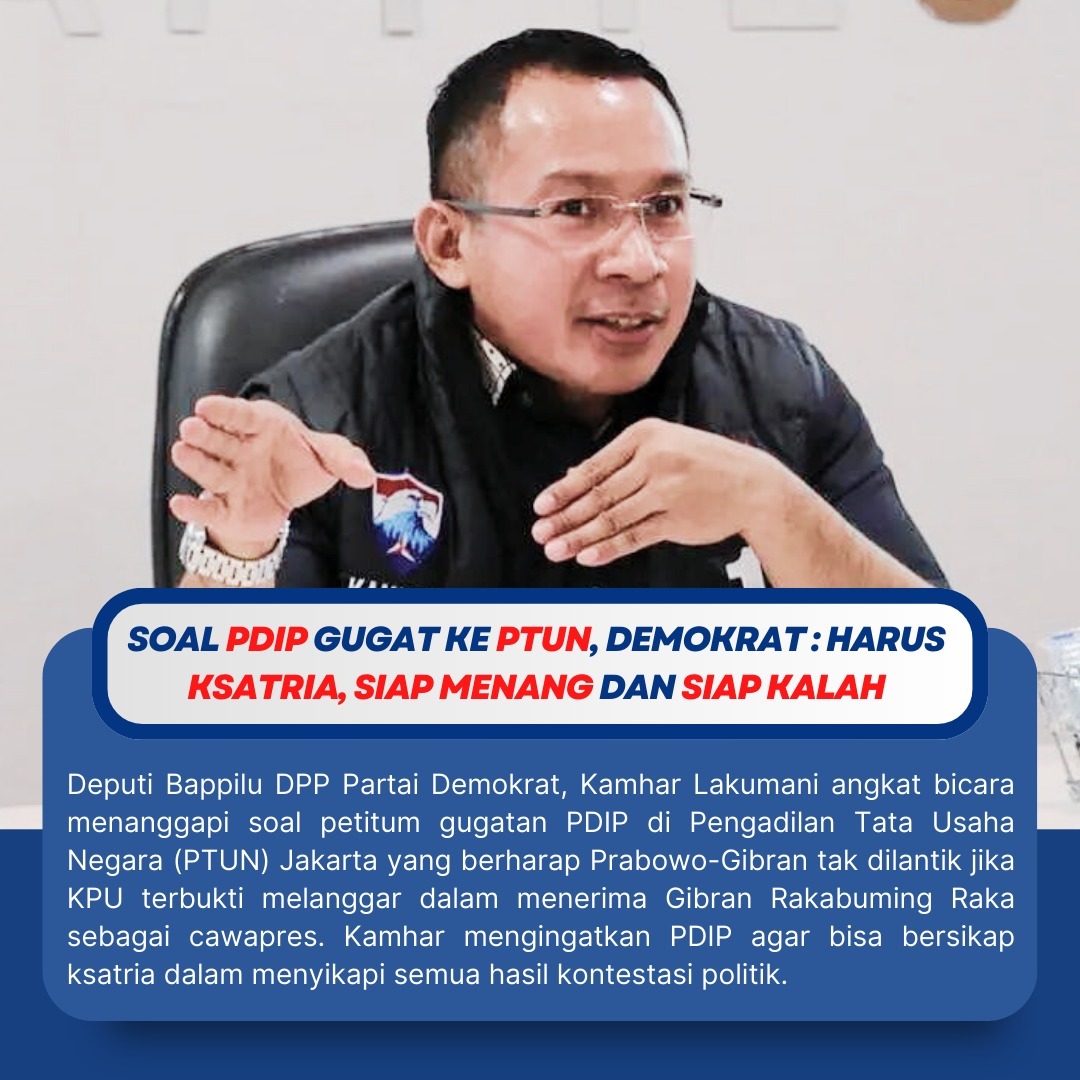 PDIP harus bersikap kesatria, siap kalah dan siap menang. Rakyat Indonesia mendukung hasil putusan KPU terkait hasil Pemilu 2024. Jangan terprovokasi kelompok pemecah belah bangsa #pemilu2024 #pemiludamai #nohoax #IndonesiaMaju