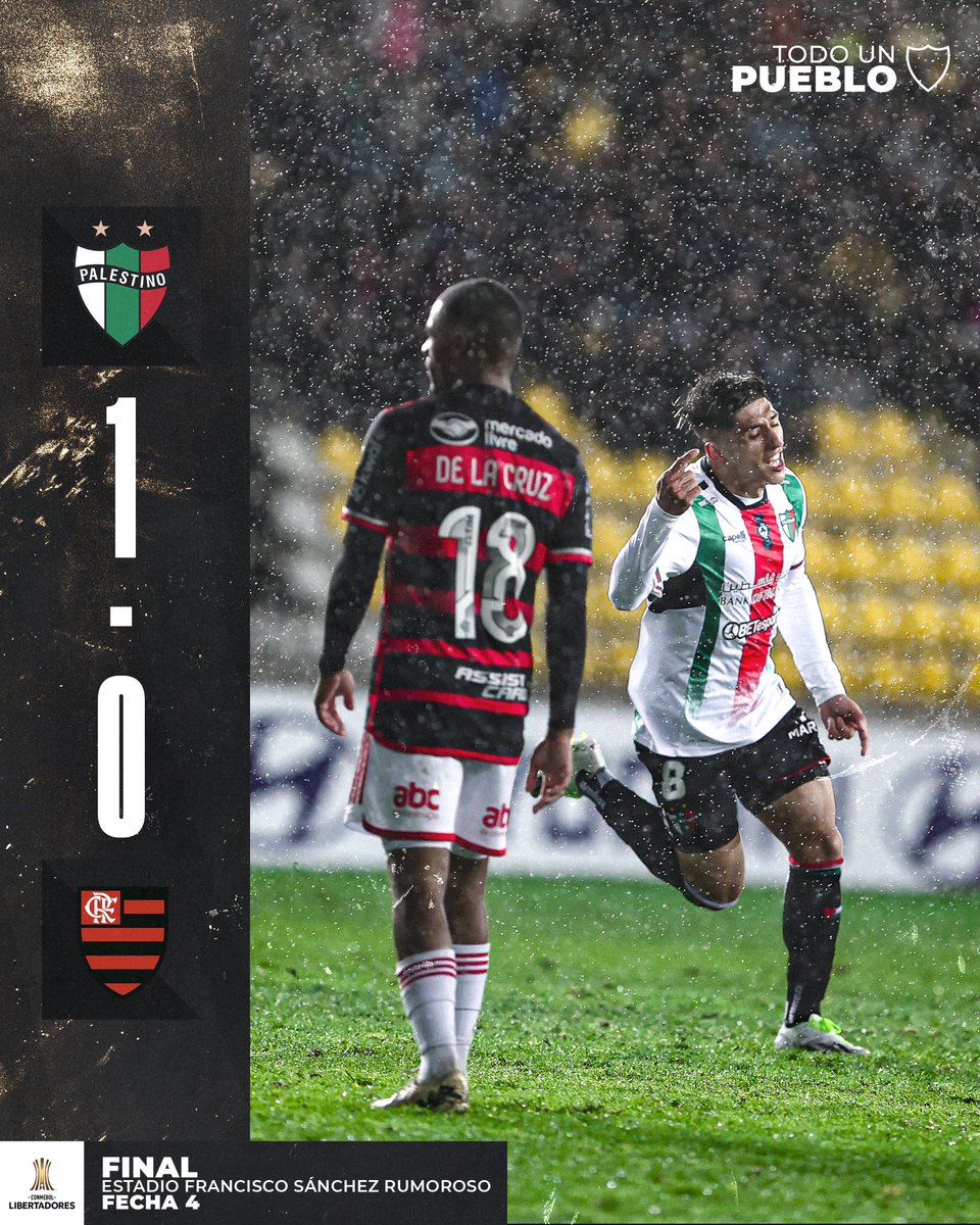 Histórico: Palestino acaba de ganarle al poderoso Flamengo. ¡🇵🇸VIVA @CDPalestinoSADP CARAJO🇵🇸!