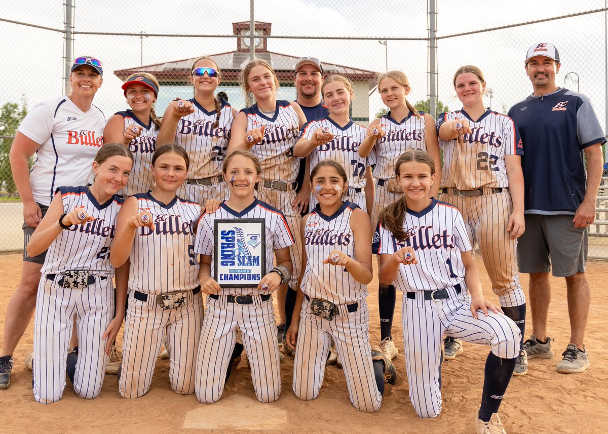 USSSA Spring Slam undefeated champs!  As a 13A team,  we beat 5 14A teams and 1 13A team. 
6 games
54 singles
10 doubles
1 triple
34 RBIs
42 runs
4 SAC bunts
1 SAC fly
4 steals

Pitching and catching was on point and the defense was on lockdown!