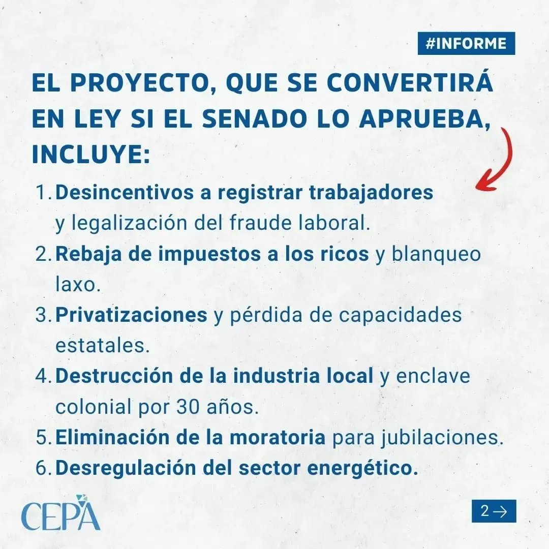 mdcostab's tweet photo. Hoy se empieza a tratar en el Senado el proyecto de Ley Bases. De aprobarse, Argentina clausura sus posibilidades de desarrollo 👇🏼 https://t.co/I31pPYDo5x