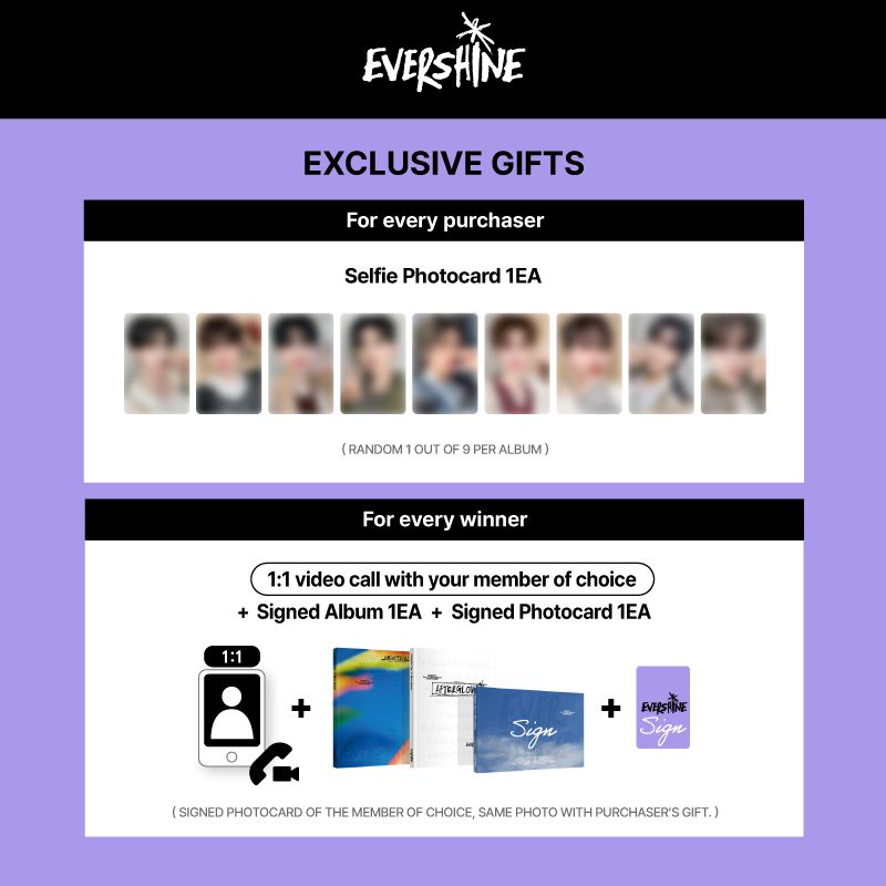 📣CRAVITY The 7th Mini Album [EVERSHINE] 1:1 Global Video Call Event is now open!

🗓️Until May 12, 11:59 PM (KST) 
📸MMT exclusive photocard
🎁 Winner gift: Signed Photocard

Grab your CD for a chance to win!
📲 mmt.fans/bwhp

#CRAVITY #크래비티 #EVERSHINE with #MMTShop