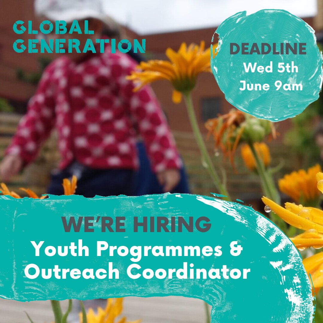 We're hiring a Youth Programmes & Outreach Coordinator. Help engage young people to create positive social & environmental change in our gardens! 📍 Story & Floating Garden KX/Islington 📅 PT 3 days/week ⌛Deadline June 5 🔗globalgeneration.org.uk/jobs #CharityJobs #YouthWorker