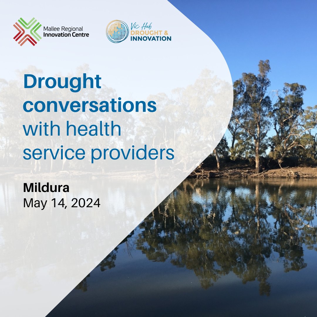 Attention health service providers! Your expertise is invaluable in safeguarding our communities’ health during #drought and recovery. Share your insights to strengthen our region's #droughtpreparedness and #droughtresilience.

vicdroughthub.org.au/news-events/ev…

#VicHub #FutureDroughtFund