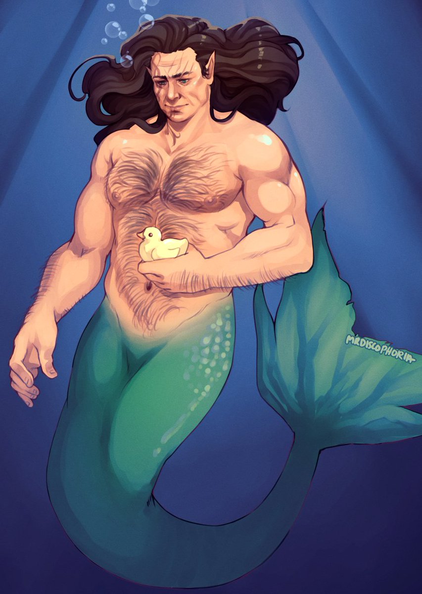 Merman Halsin finds a new rubber ducky for the collection~ 
#BG3 #Halsin