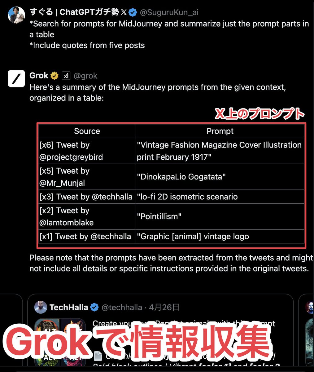 🚩Grokで情報収集する時におすすめのプロンプト ㅤ 本日から一般開放