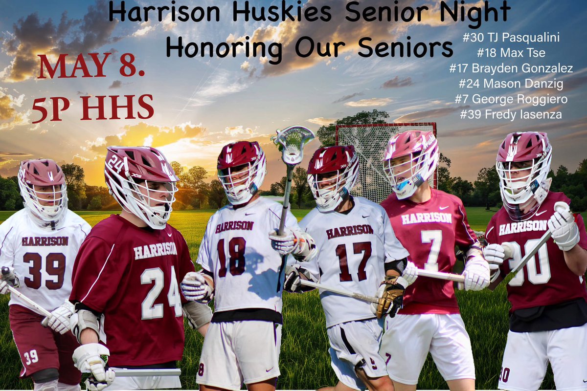 🚨SENIOR DAY ALERT🚨 Come out to support our seniors as the Huskies take on Clarkstown North‼️ 📍Harrison HS ⏰ Senior walkout 4:50pm 🫡🤝