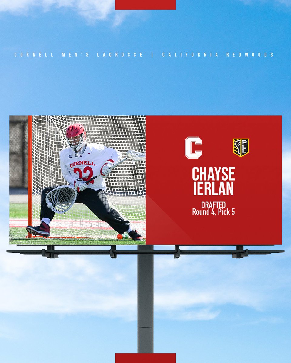 He's headed to the West Coast 🐻 Chayse Ierlan '23 has been drafted by the @PLLRedwoods as the 29th overall pick in the 2024 @PremierLacrosse Draft. The @CornellLacrosse graduate spent his final year of eligibility at Johns Hopkins. #YellCornell