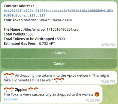 ZIPTOS's tweet photo. #ziptos works round the clock, like #aptos.
Tiny test of 500 wallets airdropped tokens in less than a min, fully "automated" we can do 100s of 1000s
#sustainedchange #topquality #autoadjustgas #goodmorning #petrawallet
IYKYK @AveryChing @moshaikh we love #Aptosians
Best things are still behind the #zip ๐คใ๏ธ
Sleep? ๐๏ธ๐ฅ๏ธ๐ is life