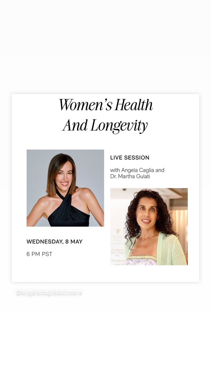 If you are on @instagram tomorrow join us for this live discussion on women’s health!
#CVprev #Cardiotwitter #hearthealth #women #WomensHealth