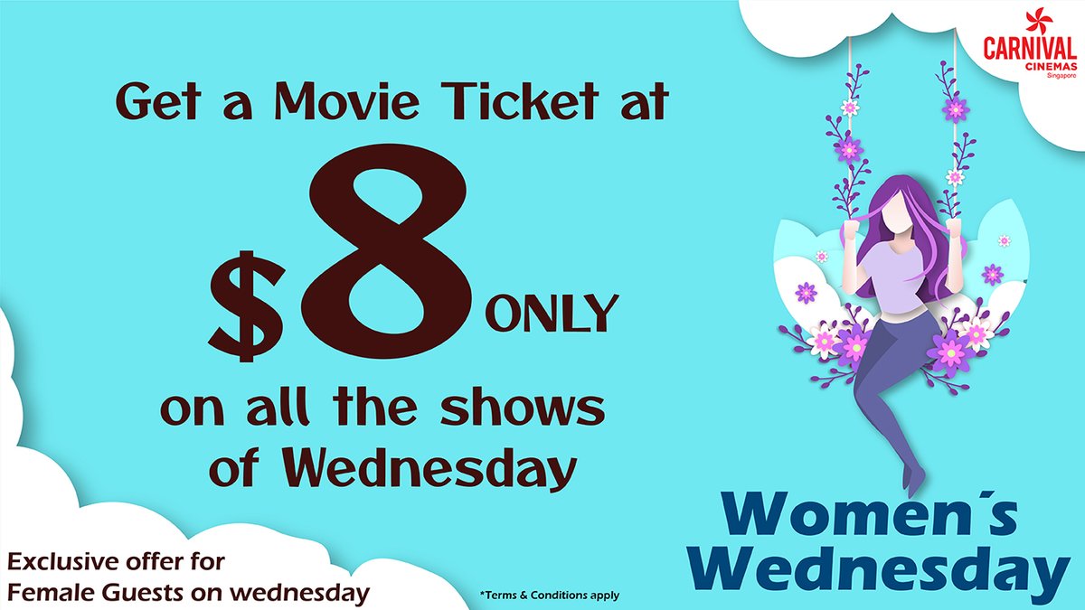 '🎉 Ladies, it's your day! 🎉 Enjoy exclusive $8 tickets to all our shows TODAY! Gather your squad and treat yourselves to a fantastic time at the movies. Don't miss out on this special offer - grab your tickets now! 💃

carnivalcinemas.sg

#WomensTicketOffer #GirlsDayOut