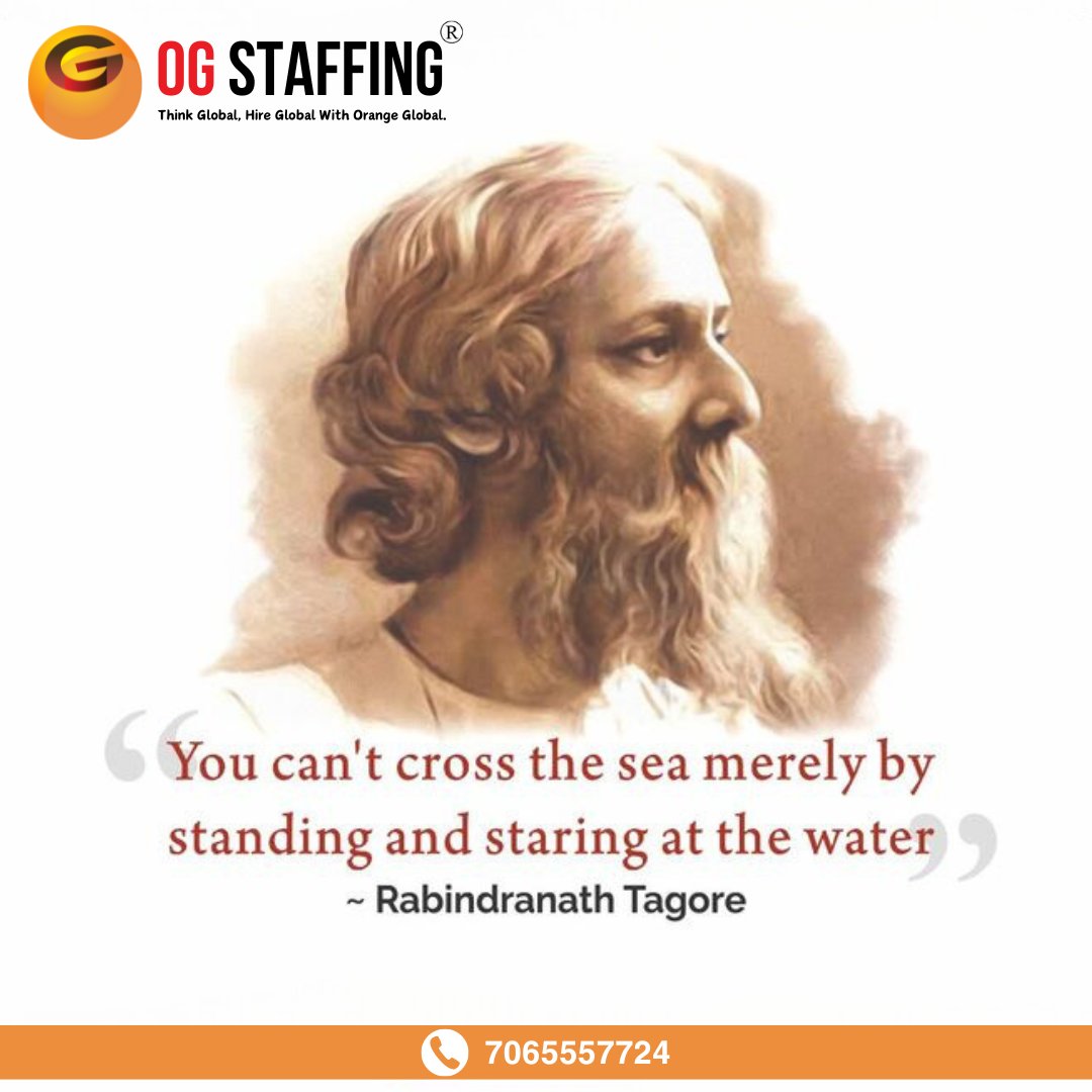 Celebrating Rabindranath Tagore's birth anniversary, honouring the poet, philosopher, and Nobel laureate's profound impact on literature and culture.

#ogstaffing #ogrecruitment #orangeglobal #digitalmarketing #Recruitment #RabindranathTagore #TagoreJayanti #LiteraryLegacy #Poet