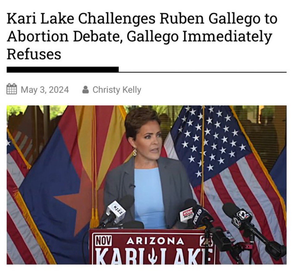 I’m tired of the fear-mongering. I want the people of Arizona to know where I stand. That’s why I challenged @RubenGallego to a debate. He refused. Because the truth of the matter is that if the people of Arizona knew exactly where Ruben stood on this issue it would make them…