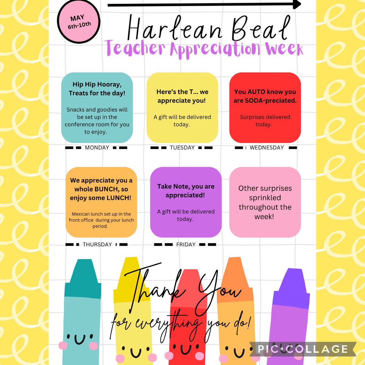 What a start to teacher appreciation, more surprises coming your way!