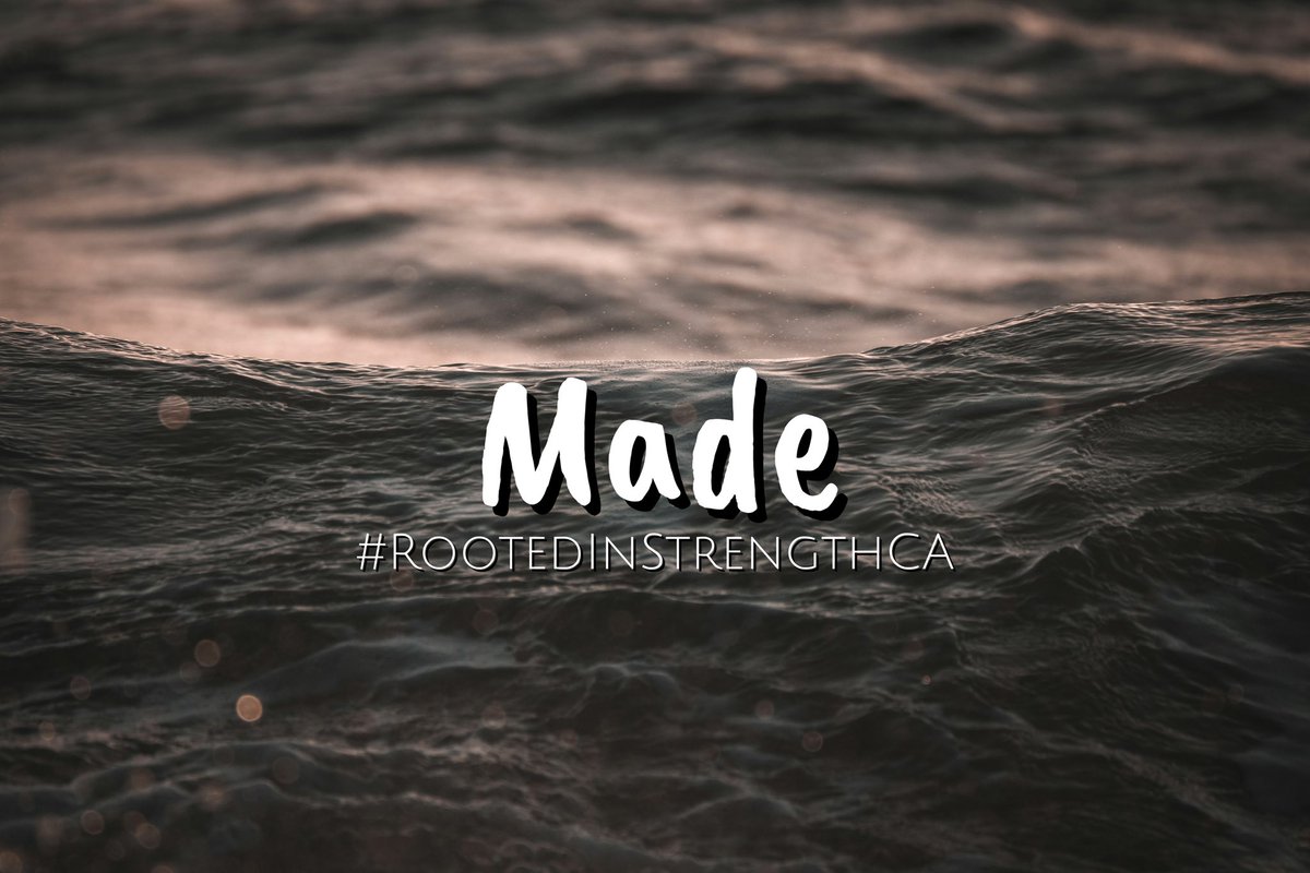 You were Made in his image. You were Made as a masterpiece. There are no negative labels that man can place on you the define you. God always has the first and final say. You were Made for more. You are loved. 
Ephesians 2:10 
#RootedInStrengthCA
