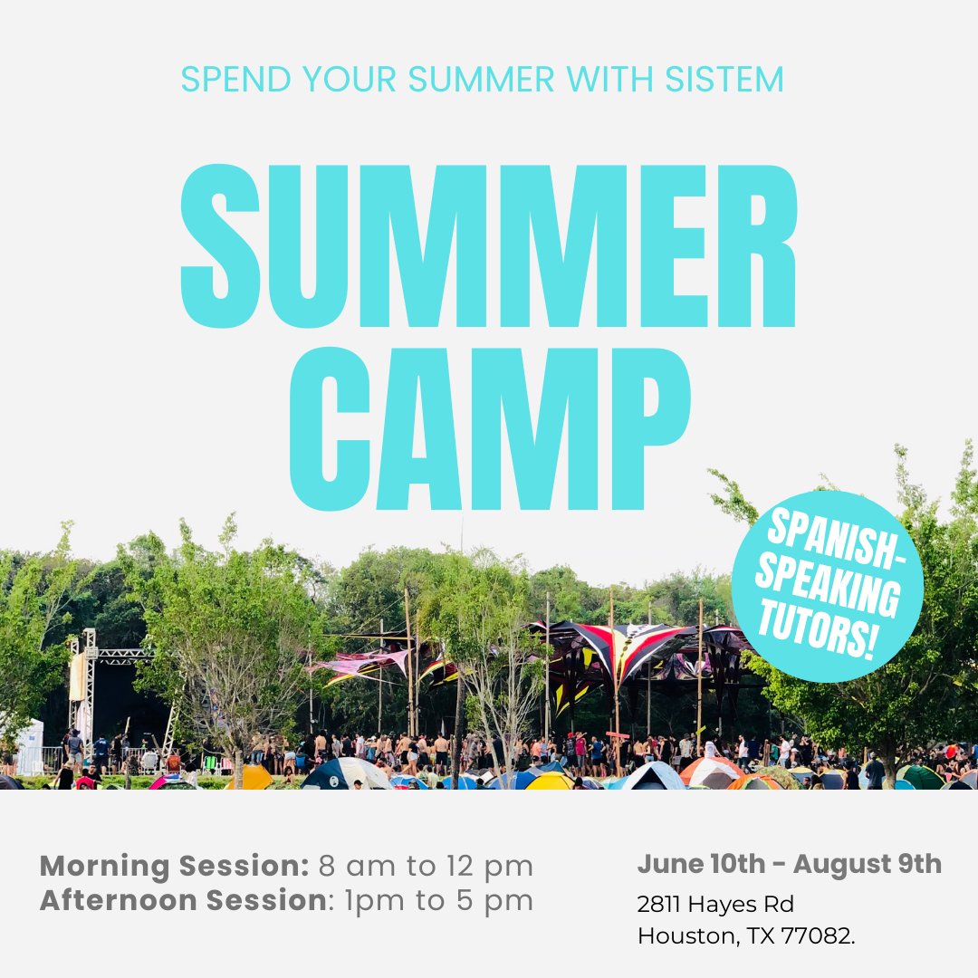 Want to spend your summer with SiSTEM?! Now's your chance!

Enroll for a session (or all of them!) and immerse your student in a STEM-focused summer. Plus, our tutors speak Spanish & English! 

#summercap #houstonsummercamp #summertutoring #houstontutoring