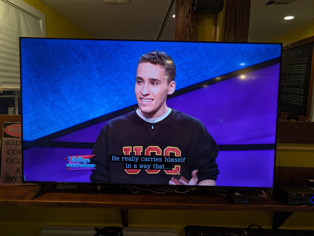 Was picking up dinner just now and the place had Jeopardy reruns on. This one guy on the screen kept getting all the housing questions right, it was weird...