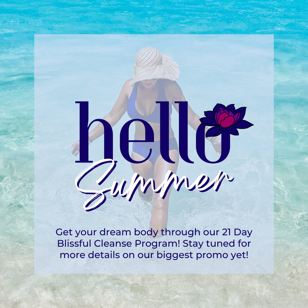 🌞Our biggest promo yet is starting tomorrow! Get Ready to Shine this Summer with The 21 Day Blissful Cleanse! 🌿

Revitalize your body, mind, and spirit with our transformative program! For a limited time, from May 8 to June 5, we're offering an exclusive 75% off discount to ...