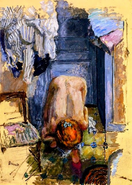 Pierre Bonnard-Crouching Nude Leaning Forward