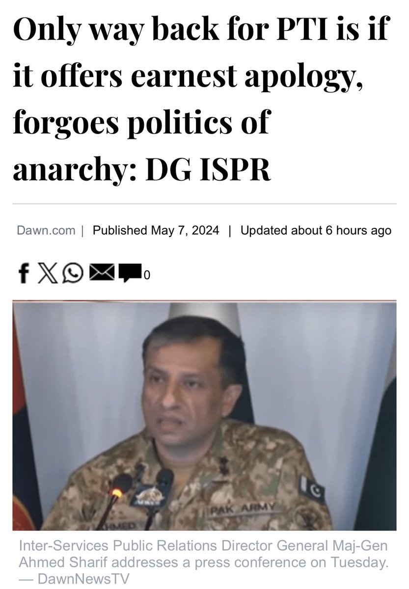 PTI’s apology can be as earnest as the army’s apology for decades of martial law, manipulations and misrule. And the accountability for anarchy as stern as that for Generals Pasha, Zaheer-ul-Islam, Raheel Shareef, Bajwa et al who plotted & oversaw it dawn.com/news/1832048/o…